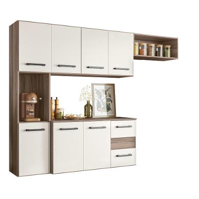 Cozinha Suspensa Juliete 7 Portas 2 Gavetas 180CM Off White Cristal Nicioli