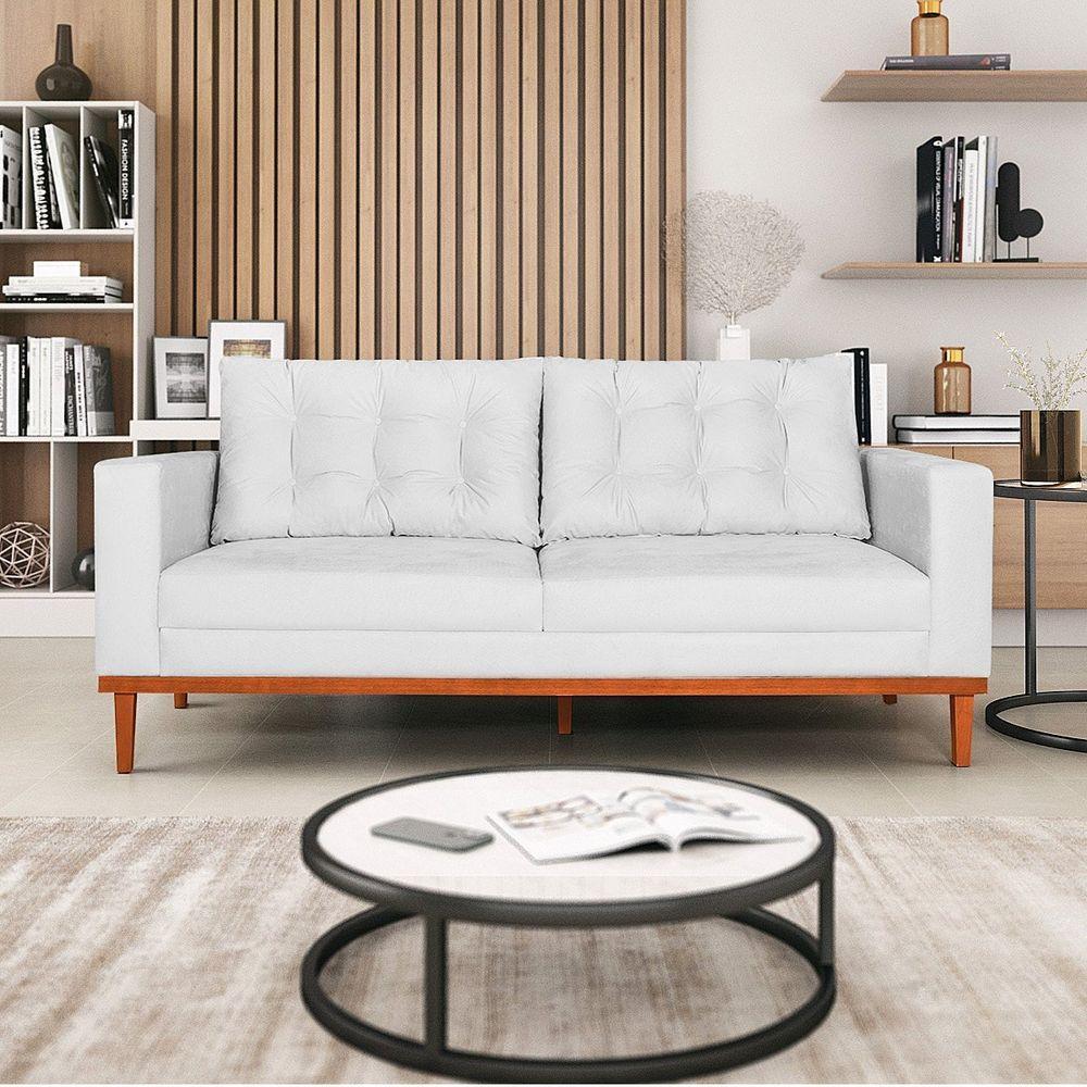 Sofá 2 Lugares Dubai Suede - Amarena Móveis Cor Branco - 7
