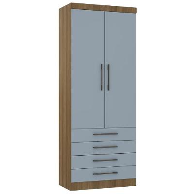 Guarda Roupa Modulado 90cm 2 Portas 4 Gavetas Delphi Avelã/grey L01 - Mpozenato