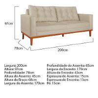 Sofá 2 Lugares Dubai Suede - Amarena Móveis Cor Bege - 5