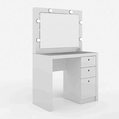 Penteadeira para Quarto Decorativa PE2010 MPD 3 Gavetas com Espelho MDF MDP Branco Gran Belo