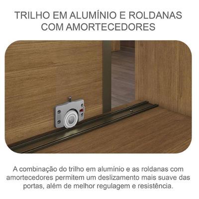 Guarda Roupa Casal Londres e Cômoda Seul 3 Portas 4 Gavetas Cumaru 25 Fendi MDF