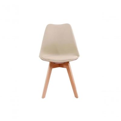 Cadeira Saarinen Wood Plástico Pés Madeira PU Amadeirado Empório Tiffany