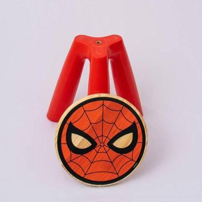 Banqueta Infantil Mini Banqueta Homem Aranha Assento Madeira Base Monobloco Sem Encosto Vermelho