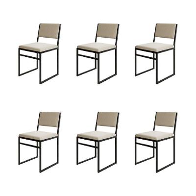 Kit 6 Cadeiras Industrial Isa Veludo Bege Para Mesa Sala Cozinha Conforto - Bege