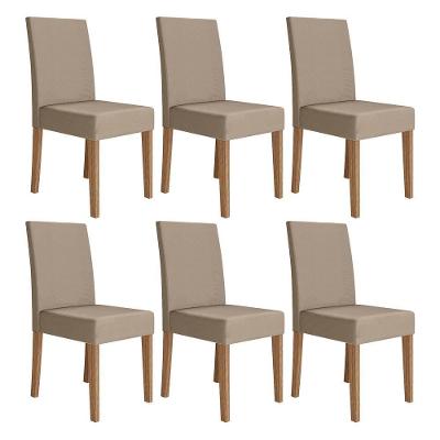 Kit 6 Cadeiras de Jantar Josi MDF Suede Bege Pallazio