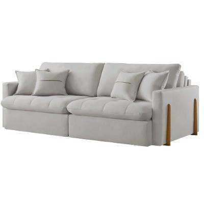 Sofá Cama A304 3 Lugares Retrátil 200CM Cinza Claro Linho Meu Sofá Online