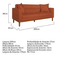 Sofá 2 Lugares Viena Suede - Amarena Móveis Cor Terracota - 5