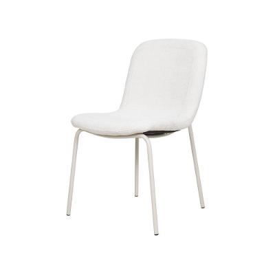 Cadeira de Jantar Celeste Estrutura em Aço Estofada Branco Waw Design