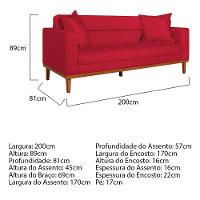 Sofá 2 Lugares Viena Suede - Amarena Móveis Cor Vermelho - 5
