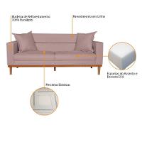 Sofá 2 Lugares Viena Linho - Amarena Móveis Cor Rosê