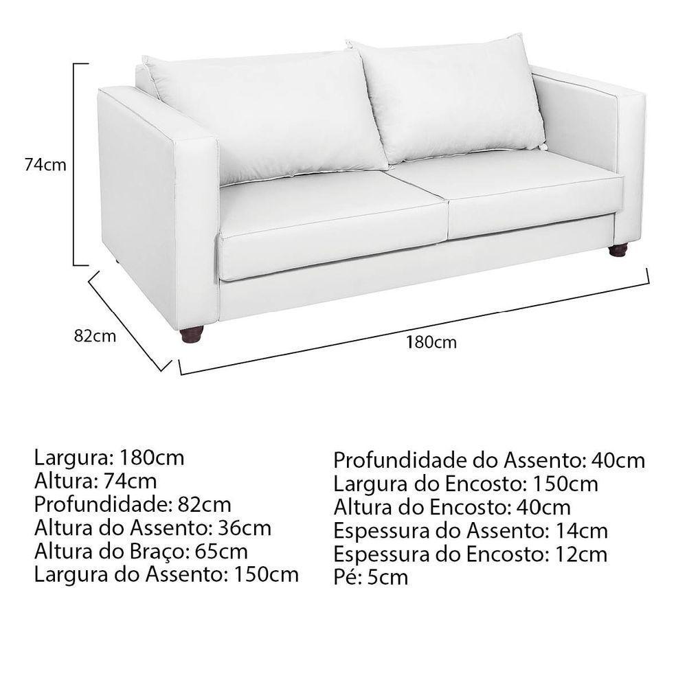 Sofá 2 Lugares Lisboa Suede - Doce Sonho Móveis Branco - 5