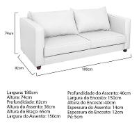 Sofá 2 Lugares Lisboa Suede - Doce Sonho Móveis Branco - 5