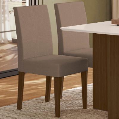 Kit 2 Cadeiras de Jantar Josi MDF Suede Capuccino Amêndoa Pallazio