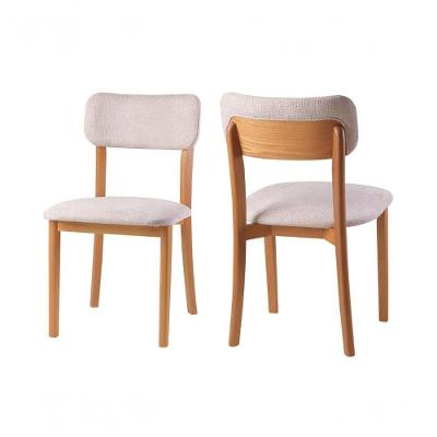 Cadeira Estofada Aurora Estrutura em Madeira Design Moderno para Sala de Jantar Requinte