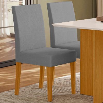 Kit 2 Cadeiras de Jantar Josi MDF Suede Cinza Pallazio
