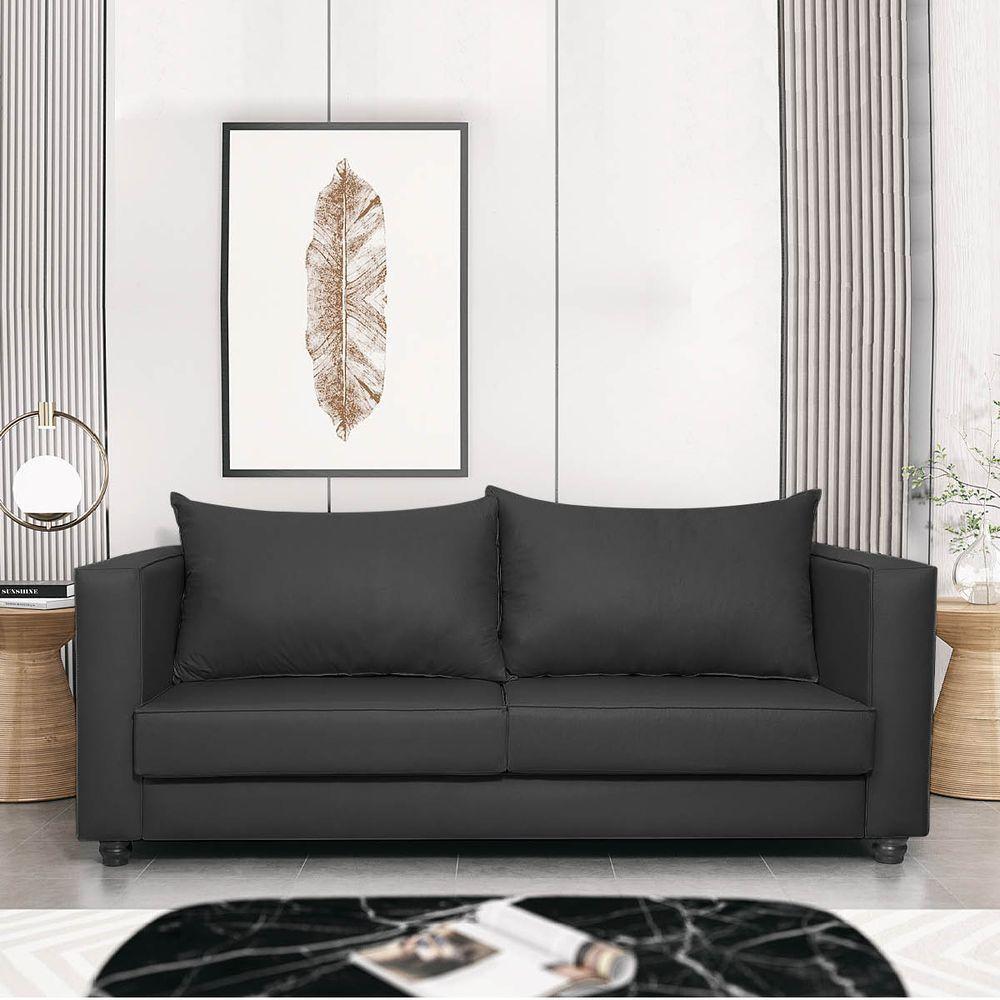 Sofá 2 Lugares Lisboa Suede - Doce Sonho Móveis Preto - 7