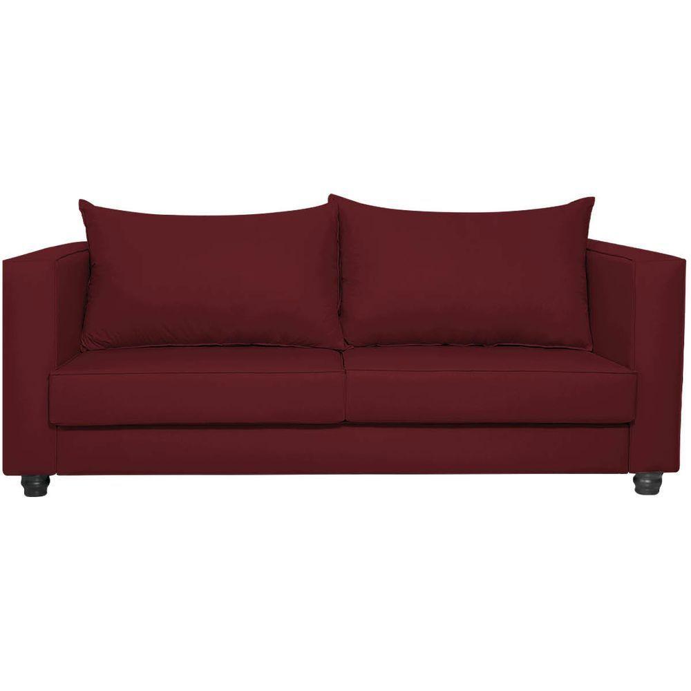 Sofá 2 Lugares Lisboa Suede - Doce Sonho Móveis Bordô - 6