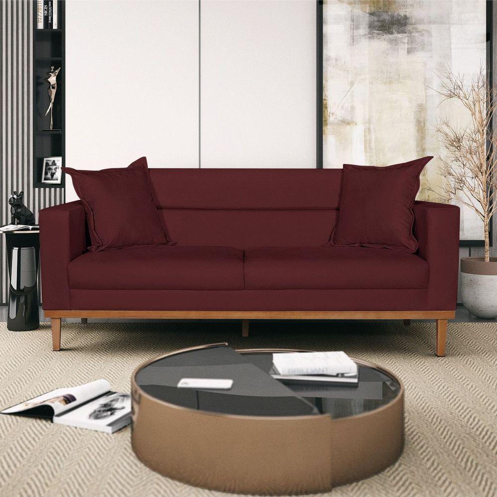 Sofá 2 Lugares Viena Suede - Amarena Móveis Cor Bordô - 6