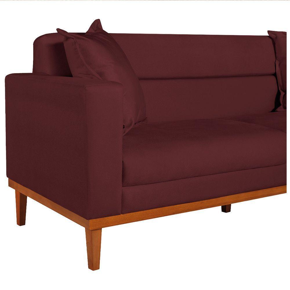 Sofá 2 Lugares Viena Suede - Amarena Móveis Cor Bordô - 7