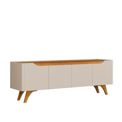 Rack Atenas 180 para TV 65" 180CM MDF com 2 Portas e Gavetas Off White Mavaular Móveis