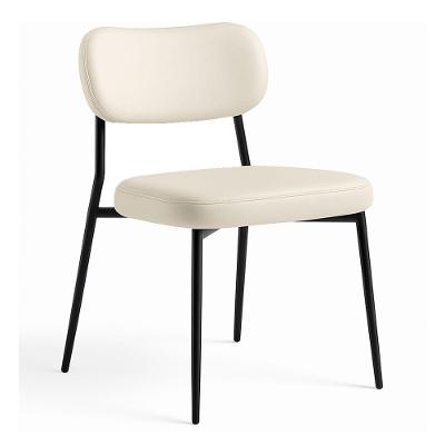 Cadeira Lilly com Estrutura de Madeira e Courino Off White Sallar Home