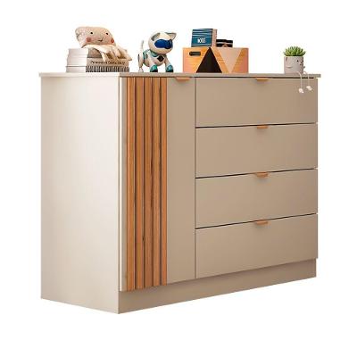 Cômoda Infantil Liz 4 Gavetas MDF Puxador Rosê Gold Off White Sallar Home