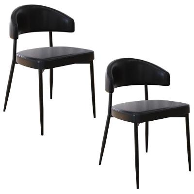 Cadeira De Jantar Estofada Kit 2 Chloe M25 Sintético Preto - Mpozenato