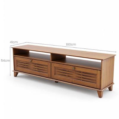 Rack Tv Lux para TV Até 65" 180CM Madeira Maciça Portas Giratórias Amadeirado Móveis Retrô