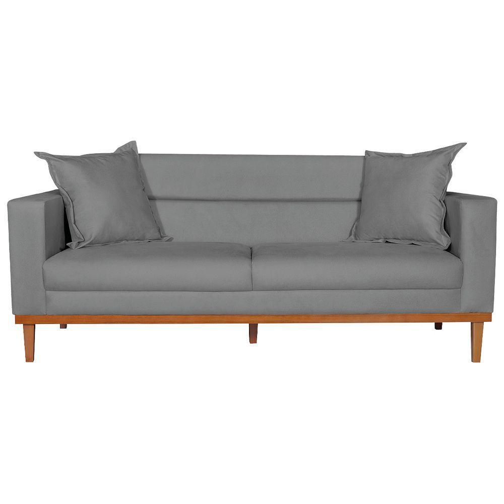 Sofá 2 Lugares Viena Suede - Amarena Móveis Cor Cinza - 7