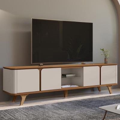 Rack Bancada para Tv Valen 60 Pol 217cm Mdf Mdp Retrô Cedro-off C14 Mpozenato