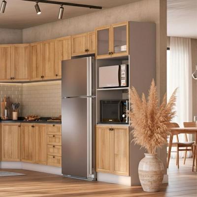 Cozinha Completa Berlim B9 10 Portas 4 Gavetas MDF-MDP 345cm Amadeirado Ditália Móveis