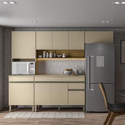 Cozinha (com Balcão Com Tampo) 9 Portas 1 Gaveta Line - Ssx Multicoisas Vanilla-vanilla-cp-freijo