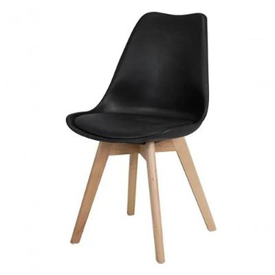 Cadeira Saarinen Wood Plástico PU Pés Madeira Amadeirado Empório Tiffany