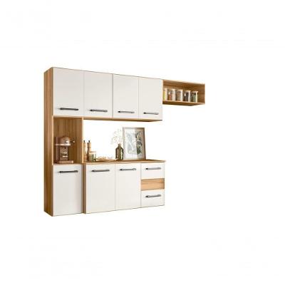 Cozinha Suspensa Juliete 7 Portas 2 Gavetas MDF-MDP 180CM Freijó Nicioli