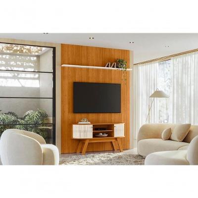 Rack para TV New Silverstone Até 65" 138CM MDF-MDP Cinamomo e Off White Madetec Móveis