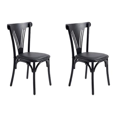 Kit 2 Cadeiras Paris Aço para Sala de Jantar Preta Móveis Iberia