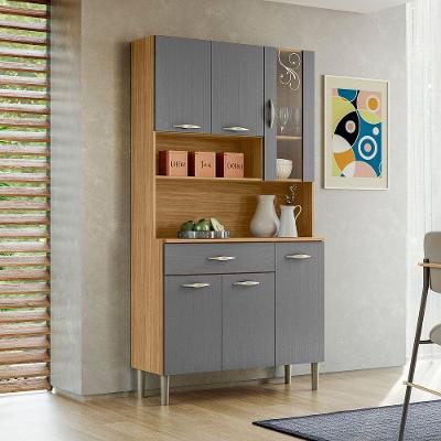 Armário de Cozinha Golden 6 Portas 1 Gaveta MDF 90,9CM Cinza