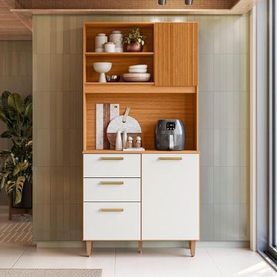 Kit de Cozinha Marina Piccolo 3 Portas 2 Gavetas MDF 92CM Freijó Pallazio
