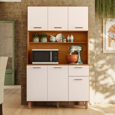 Kit Cozinha New Livia 6 Portas 1 Gaveta MDF-MDP Freijó Pallazio
