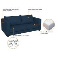 Sofá 2 Lugares Lisboa Suede - Doce Sonho Móveis Azul Marinho