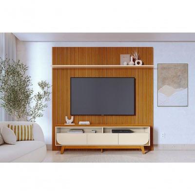 Rack com Painel Luna para TV Até 75" 200CM MDF-MDP Off White Madetec Móveis