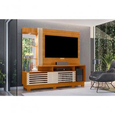 Rack com Painel Frizz Plus para TV Até 60" 200CM MDP com LED Off White Madetec Móveis