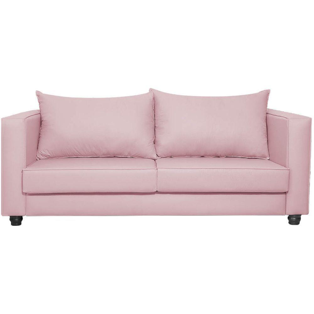 Sofá 2 Lugares Lisboa Suede - Amarena Móveis Cor Rosa Bebê - 6