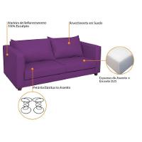 Sofá 2 Lugares Lisboa Suede - Amarena Móveis Cor Roxo