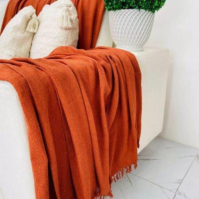 Kit 02 Manta para Sofá Cama Gigante 4,00x1,80 Algodão para Sofá Retrátil Terracota Panos do Lar