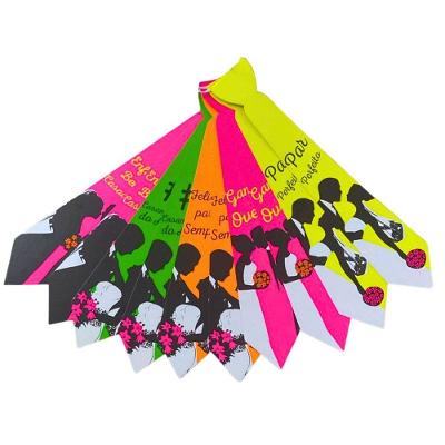 Kit 10 Gravatas Neon Festa Chic Casamento Carnaval Folia Fantasia
