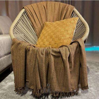Kit 2 Manta para Sofá Cama Gigante 4,00x1,80 Algodão para Retrátil 2 a 4 Lugares Marrom Panos do Lar