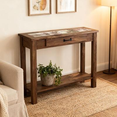 Aparador Signe W02 Rústico 1 Gaveta Madeira Maciça 73cm Imbuia Lyam Decor
