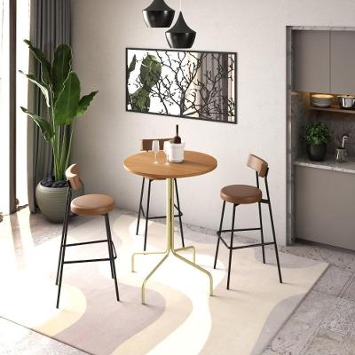 Mesa Bistrô SOMB80RD sem Porta MDP TAMANHO 80CM Dourado Soho Home
